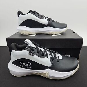 Under Armour Lockdown 7 Basketball‎ Shoes Black White Mens Size 9 3028512-002